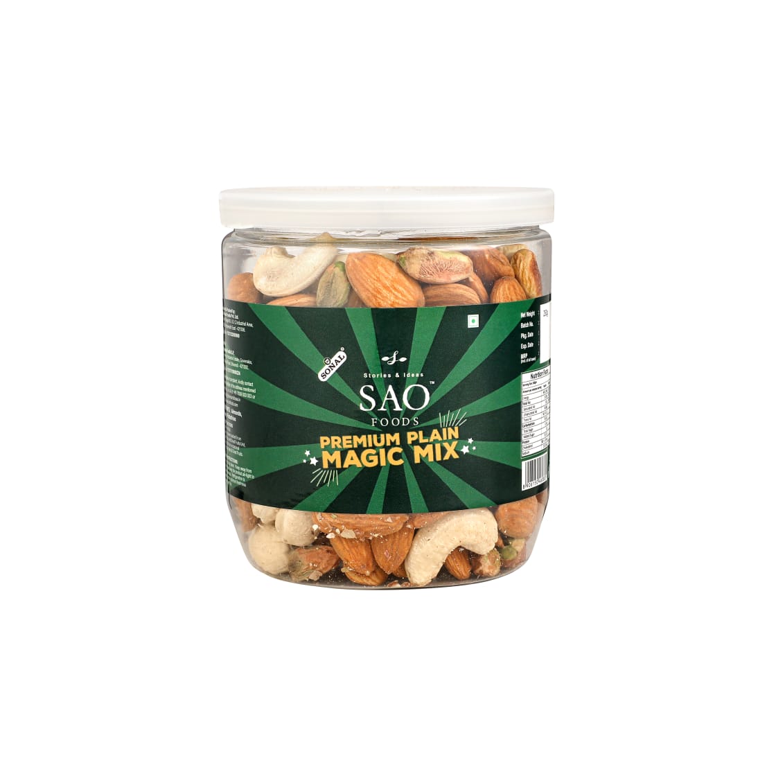 SAO FOODS Roasted & Unsalted Premium Magic Mix 250 gm | PET Jar with Aluminum cap